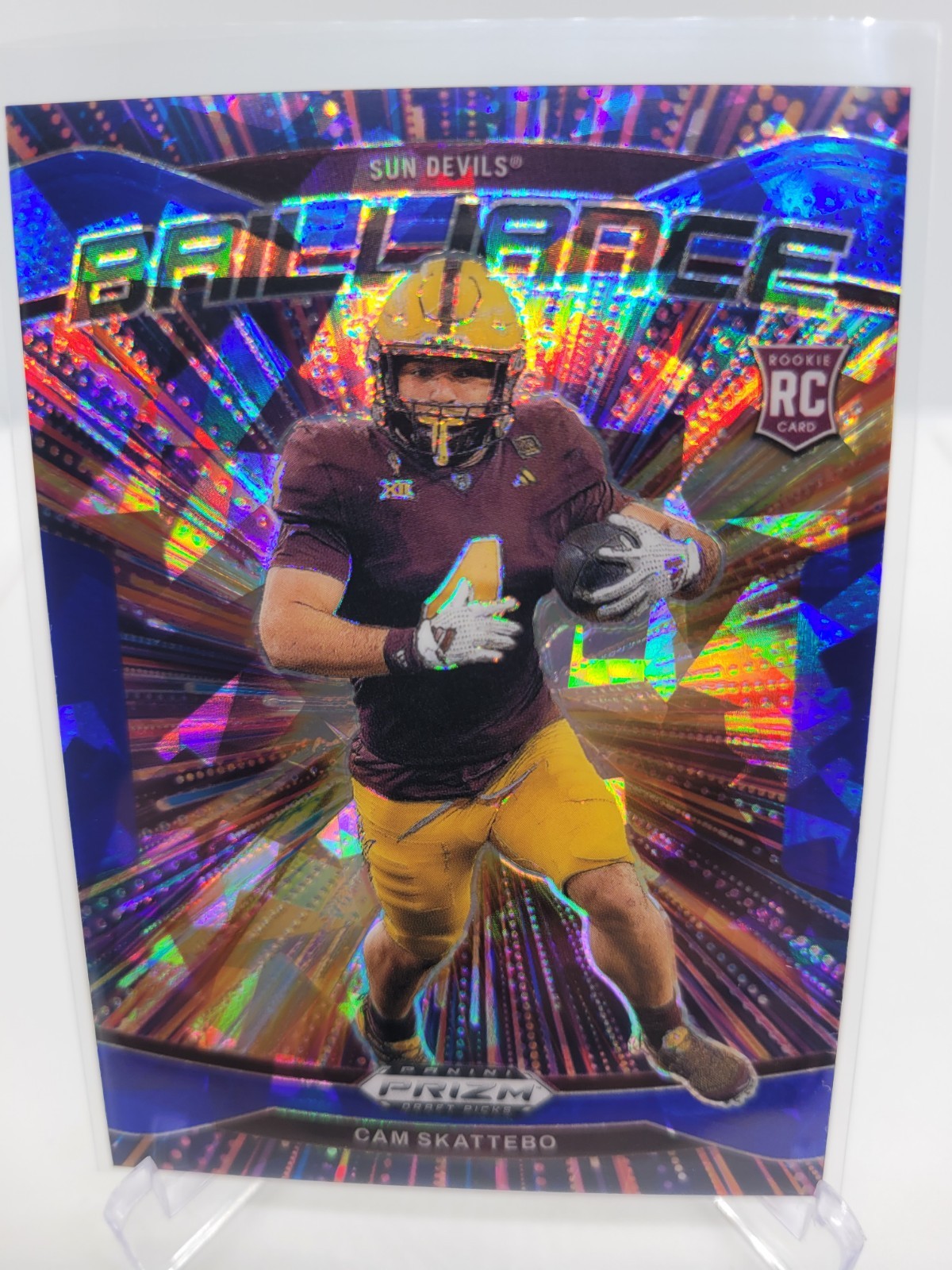 2025 Panini Draft Picks Cam Skattebo Blue Ice Prizm 56/149 "Brilliance"