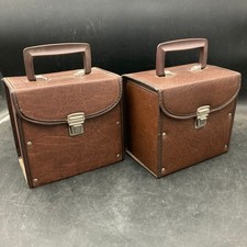 TWO Unbranded Vintage 7" Vinyl Record Carry Cases Very Good Condition