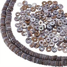 1box 2strands Shell Beads Strands Dyed Disc Gray 4.9 6x0.4 6mm Hole: 1.4mm
