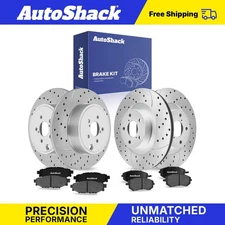 Front Rear Drilled Slotted Brake Rotors Premium Ceramic Pads for Subaru Outback
