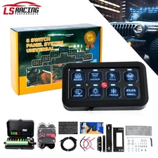 8 Gang Switch Panel Auto-Dimmable RGB Switch Panel w/Momentary Toggle Pulsed