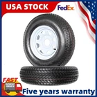 2 Pack ST205/75D14 5 Lug On 4.5" Trailer Tires on Rim 14" Rims Load Range C US