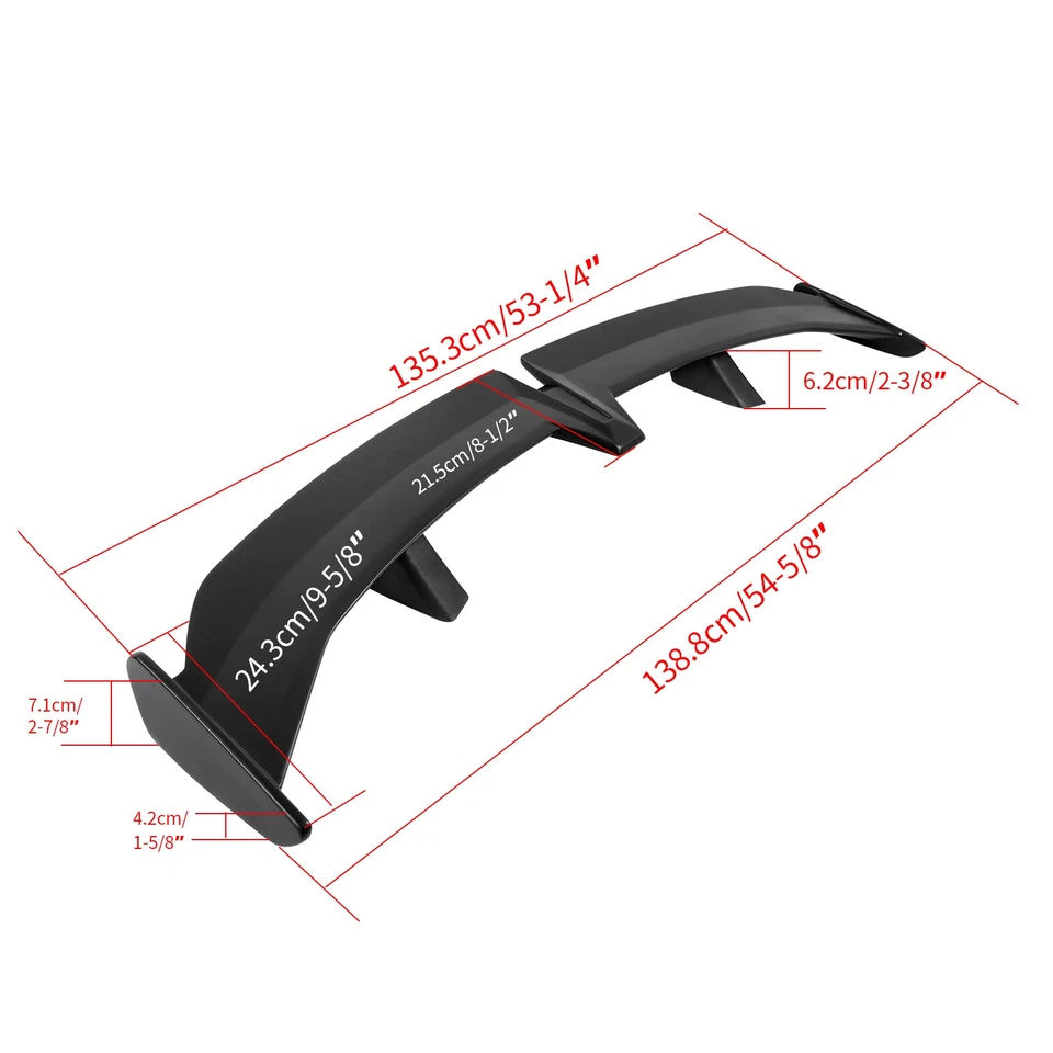 Alerón trasero estilo PRO 54" negro mate para Dodge Grand Caravan Foto 3 de 4