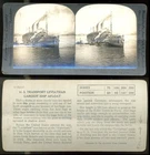 NAVE TRASPORTO MILITARI ww1-LEVIATHAN 1917-RARA FOTO STEREOSCOPICA