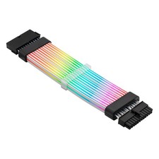 Image of AsiaHorse 24 Pin ARGB PSU Extension Cable - 360° RGB, 5V 3-Pin Sync, 18AWG, UK