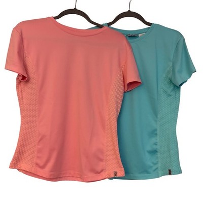 Alpine Design Womens 2 Pack Performance T-Shirts Pink Blue Activewear Large