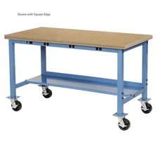 Mobile Workbench with Power Apron Maple Block Safety Edge 48"W x 30"D Blue