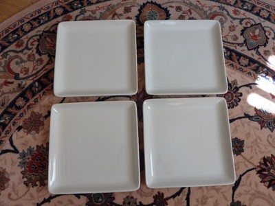 4 x einfache Ergänzungen von The Pampered Chef quadratisch weiß Essteller sehr guter Zustand unzulässig