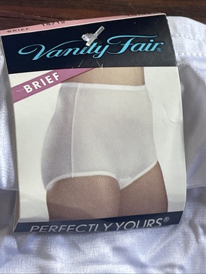 Vanity Fair  Ravissant 100% Nylon Full-Cut Tailored White Brief Plus Size 10/3XL