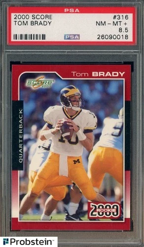 2000 Score #316 Tom Brady New England Patriots RC Rookie PSA 8.5 NM-MT+