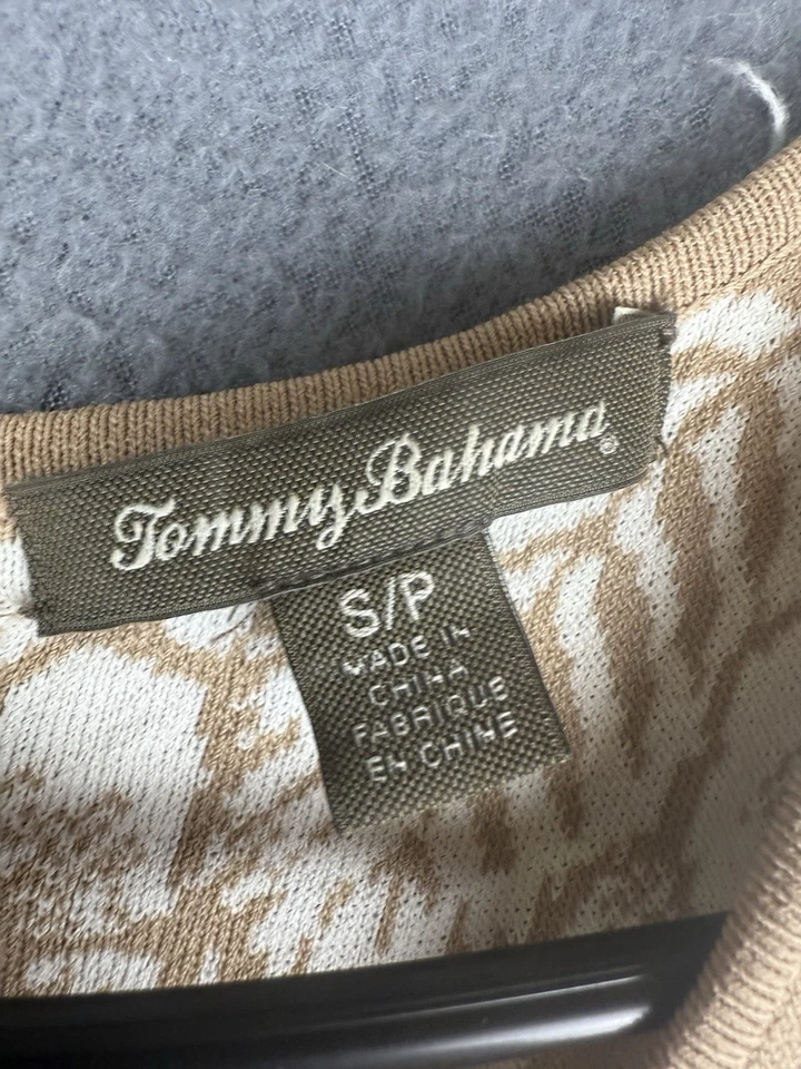 Maxi Vestido Tommy Bahama Del Lago Para Mujer Beige Floral Tejido Abertura Lateral Talla S Foto 2 de 4