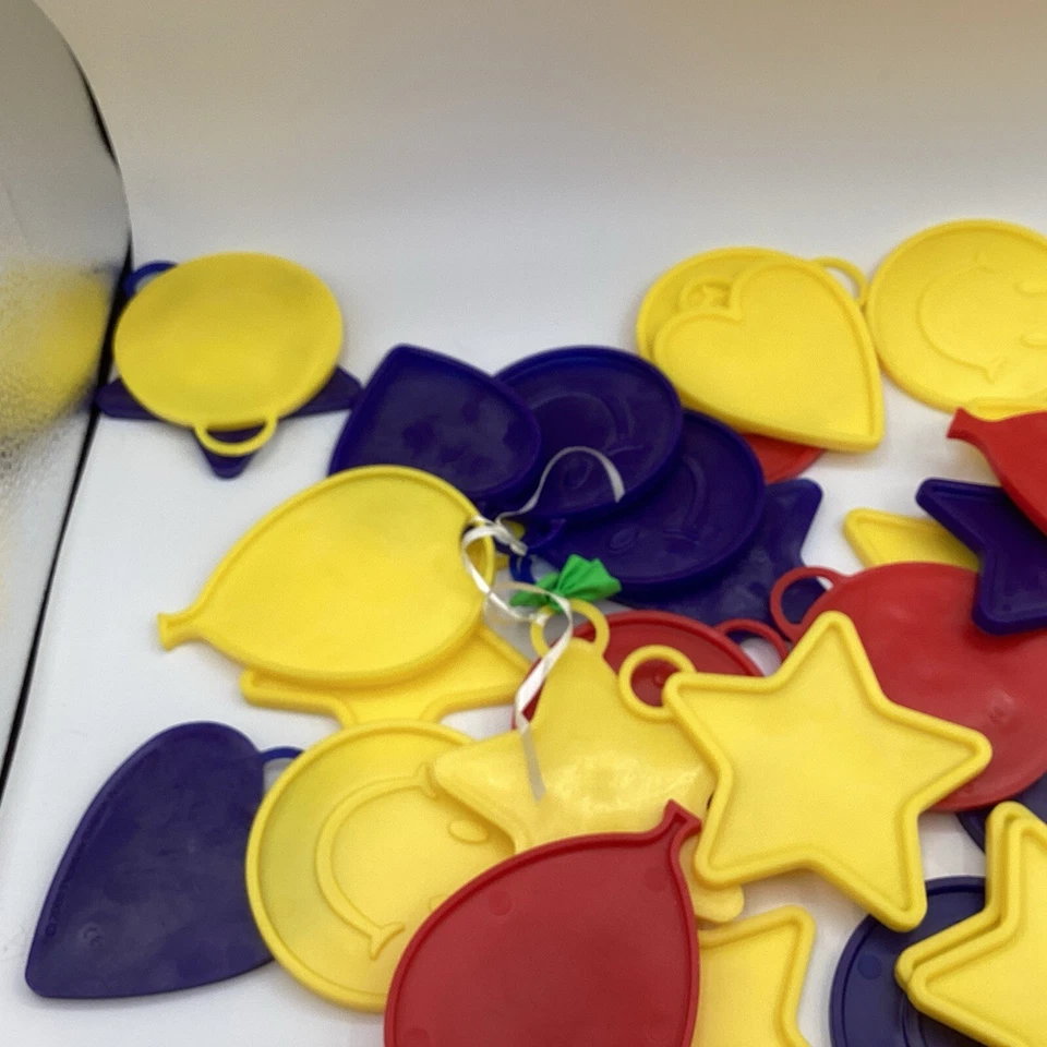 Lote Surtido Globo Sonrisa Corazón Forma Plástico Pesas Para Globos Lámina Helio Foto 3 de 4