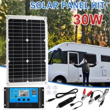 Trickle 30W Solar Panel 12V Charger Battery Charger Kit Maintainer Boat Car RV