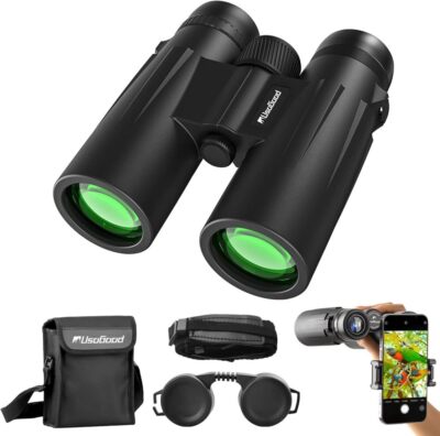 12x50 HD Fernglas für Erwachsene Fernglas mit Handyhalter Tragetasche BAK4 FMC