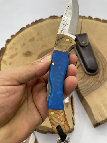 Handgemachtes Taschenmesser mit Scheide Klappmesser Edc Messer Taktisches Messer - Bild 2 von 4