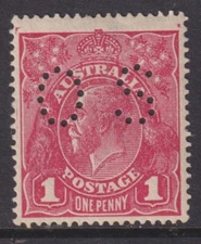 KGV, 1d red, perf OS, G69, rosine, mint