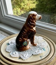 Vintage Porcelain English Springer Spaniel Statue Figurine Bone China Made Japan