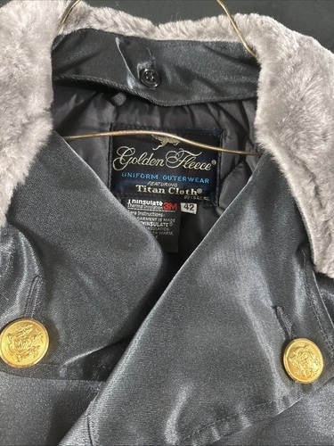 Men's rare vintage Golden Fleece Trench Coat size 42 Navy Thinsulate New & Tag - Picture 3 of 8