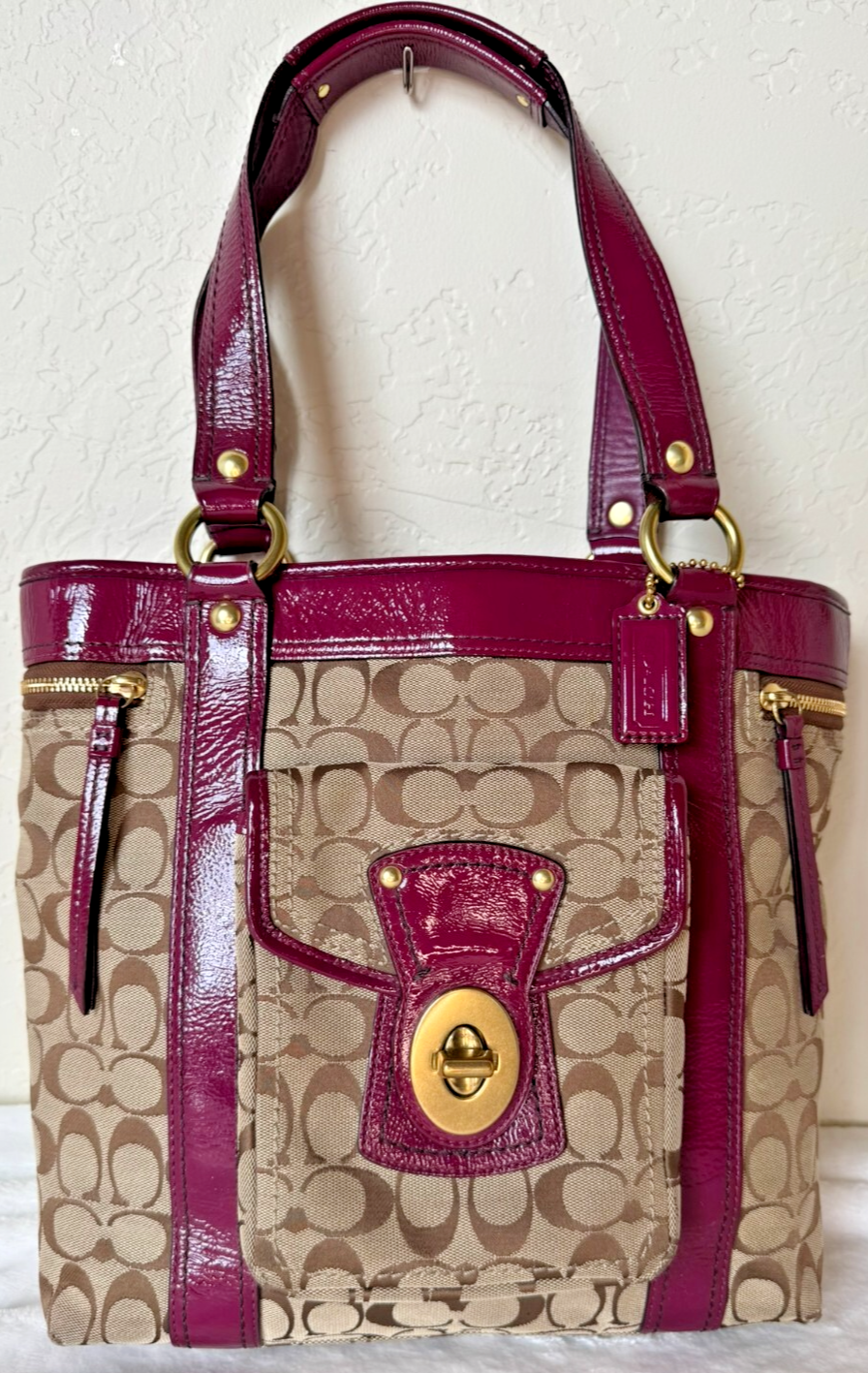 COACH Signature Legacy Large Bag in Raspberry H0826-F12889