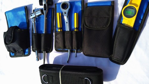 Cinghia porta attrezzi nylon ponteggio blu chiave a cricchetto livello porta attrezzi - Foto 3 di 16