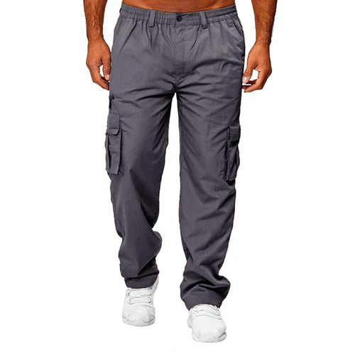 Mens Cargo Pants Lightweight Casual Summer Pants Pocket Elastic Waist Belt - Picture 14 of 19