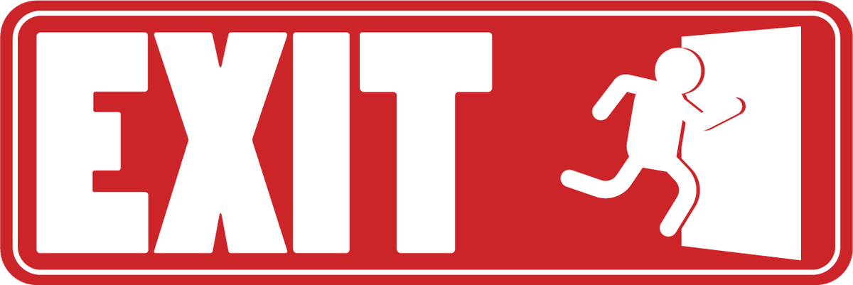 Exit - Version2 | Laminated Vinyl Decal Sticker Label | eBay