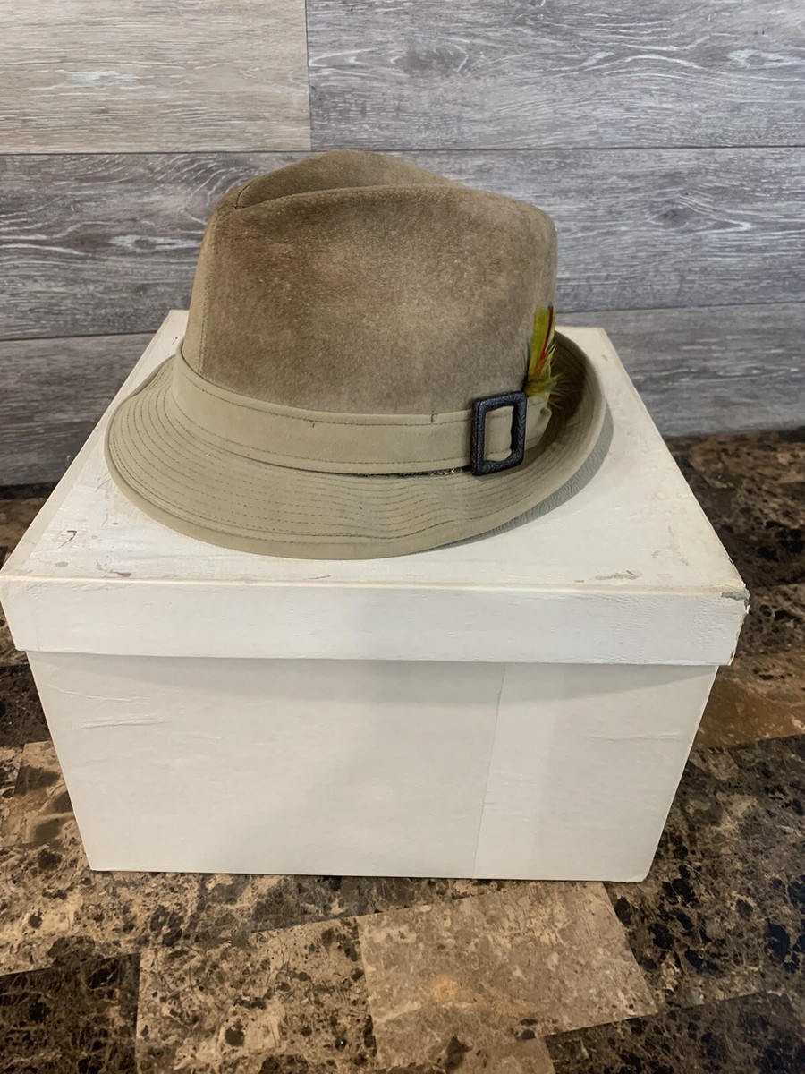 Vintage Knox Brown Fedora Hat With Feather Men's Size 7 1/4 | eBay