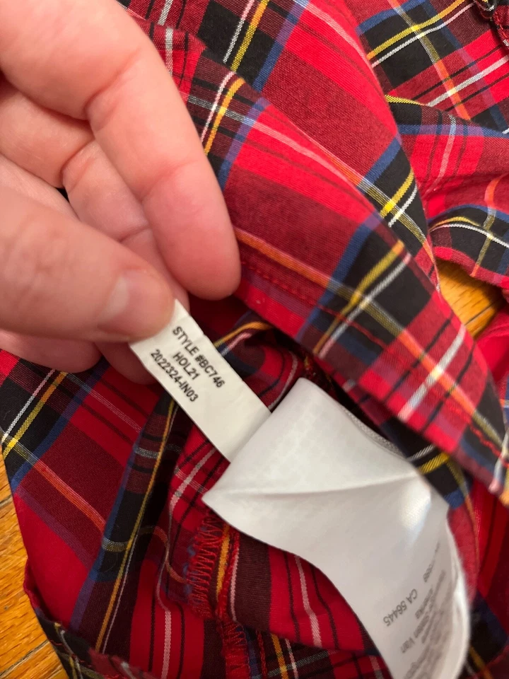 Девочки Crewcuts J Crew красный клетку тартан праздник Рождество размер 3 - Изображение 3 из 4