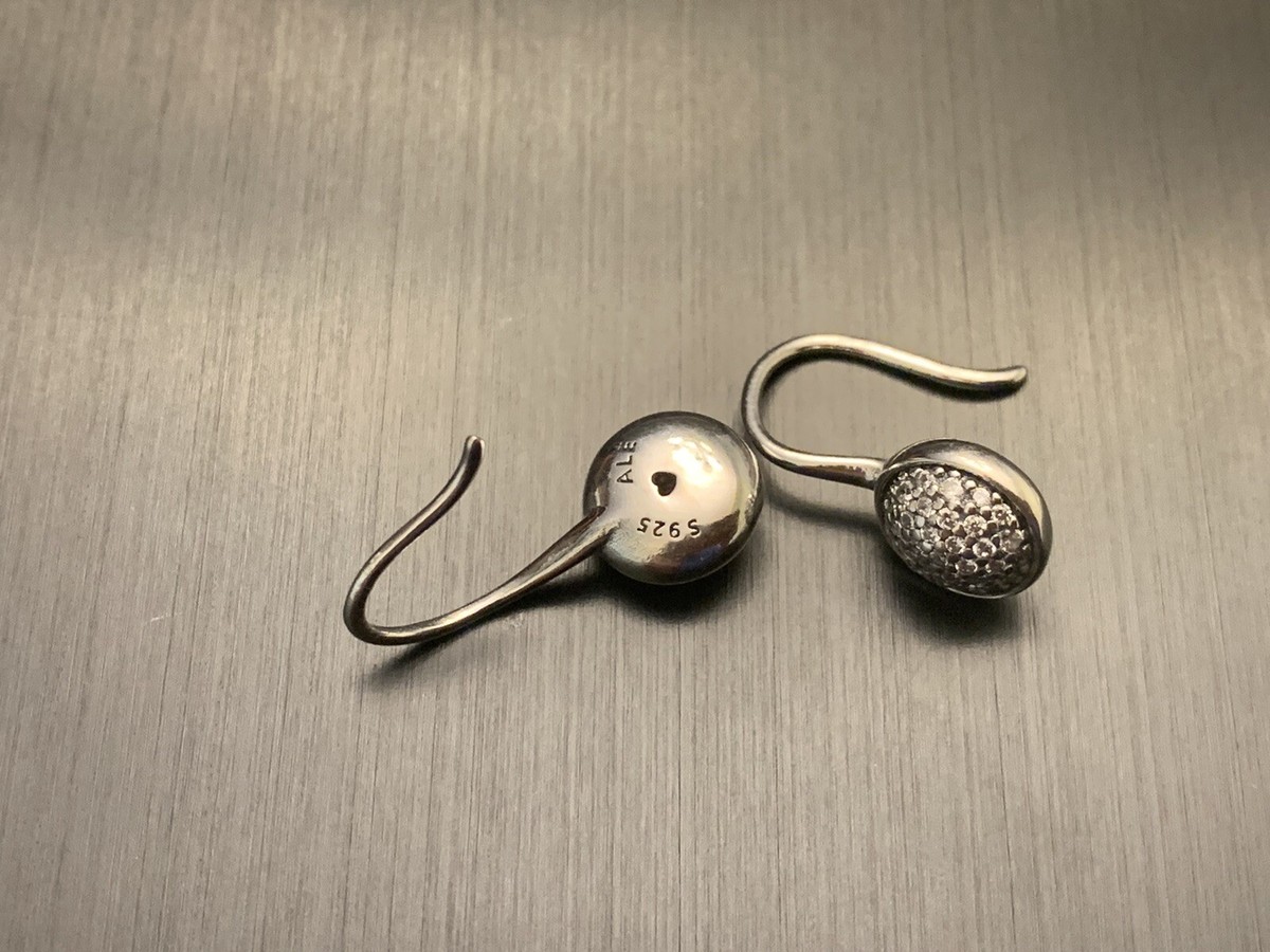 NEW Genuine Pandora S925 ALE Dazzling Droplets Earrings
