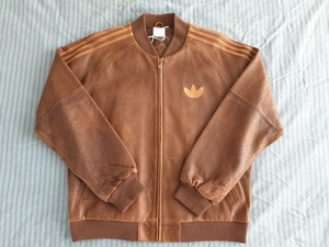 adidas leather jacket brown