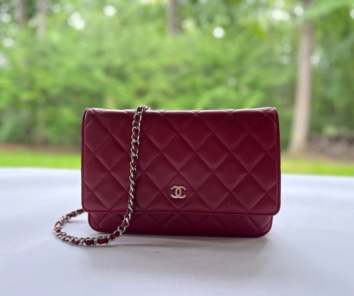 red lambskin chanel bag authentic