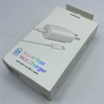 Original Samsung Super Fast Charging 25W USB-C to USB-C Wall Charger White