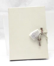 Bergdorf Goodman Diary with Padlock 8" Leather Hardcover Lined Pgs $95List WHITE