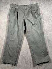 VINTAGE Dockers Pants Mens 40x30 Gray/green Pleated Decode Khaki 90s Old Money