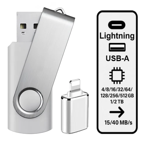 USB Stick 2TB 1TB 512 GB 256 GB 128 GB 64GB 32GB 16GB 8GB 4 GB Lightning Adapter