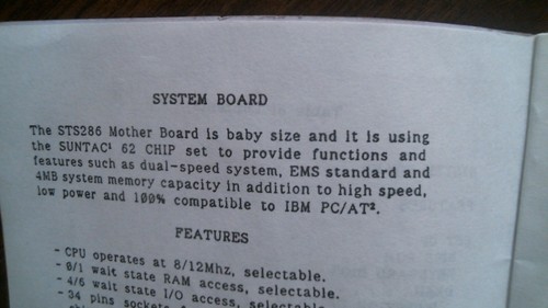 User's Manual - VLSI 12 MHz Zero-Wait 286 Turbo Main Board - Picture 4 of 4