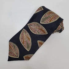 Mark Alexander Men's Silk Neck Tie Paisley Leaf 59x3.75 Brown Green Navy Red