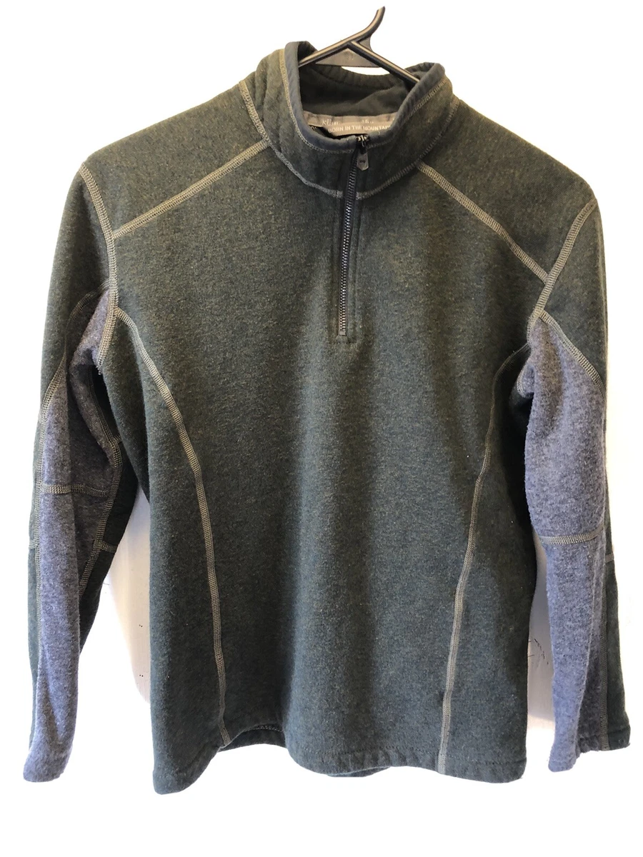 Kuhl Kühl Revel Kashmira Pullover Sweater / Olive Green / Quarter Zip BOYS  10/12