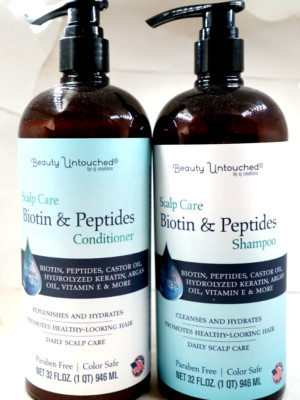 Beauty Untouched Scalp Care Biotin & Peptides Shampoo & Conditioner 32 floz Each