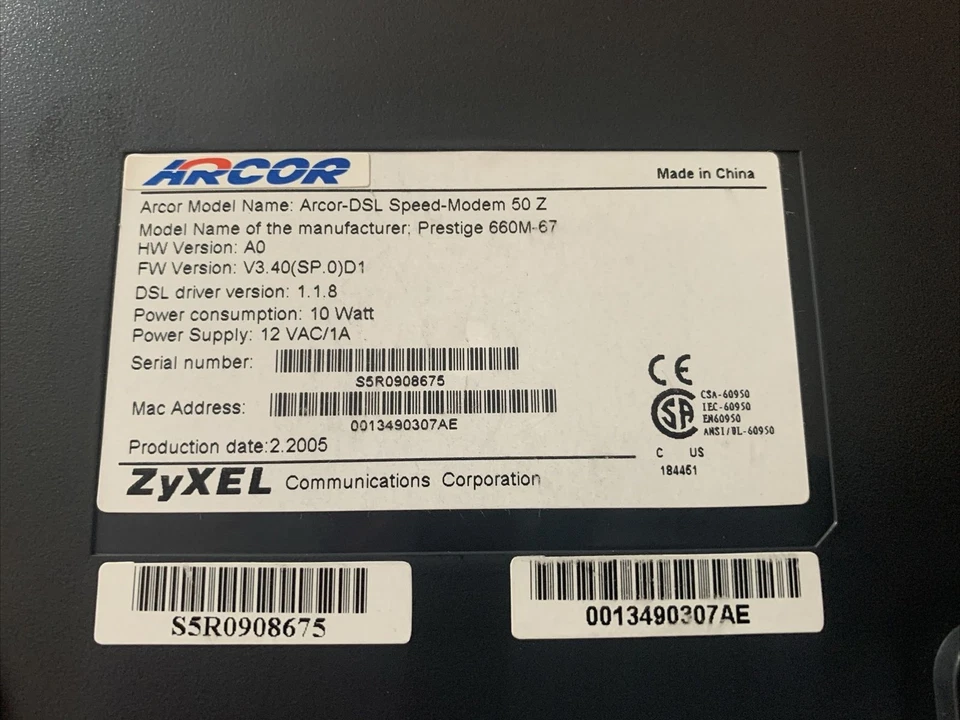 Arcor DSL Speed Modem 50 Z ZyXEL - Bild 2 von 4