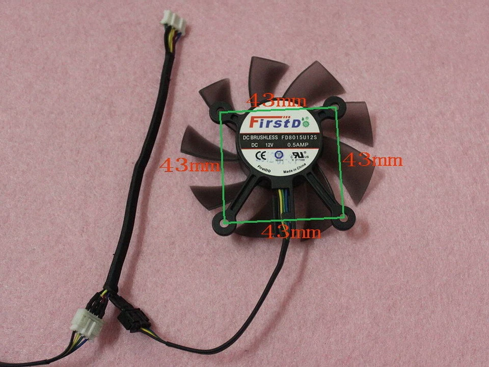 Pair Fans Cooler Fan For ASUS GTX 560Ti HD7850 HD7870 75mm FD7010H12S FD8015U12S - Image 4 of 4