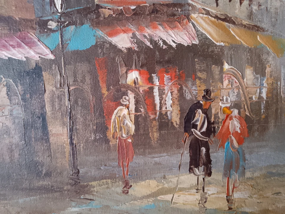 Caroline BURNETT (1877-1950) Parisian Boulevard -- Original Oil on Canvas Framed - image 4 of 4