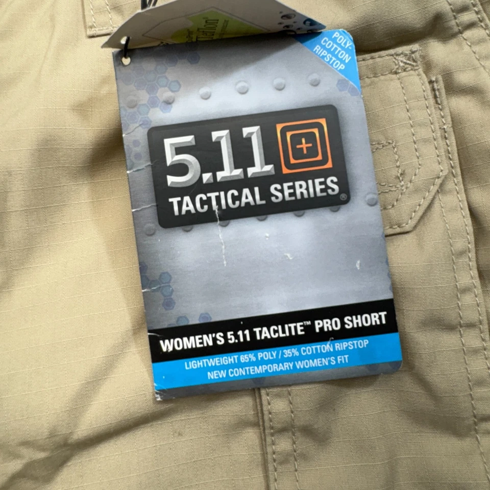 Shorts táticos femininos 511 8 cáqui carga Taclite Pro Ripstop combate caminhada trabalho - Imagem 2 de 4