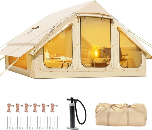 MOPHOTO 6 Person Inflatable Tents Blow Up Tent Air Glamping Tents with Pump