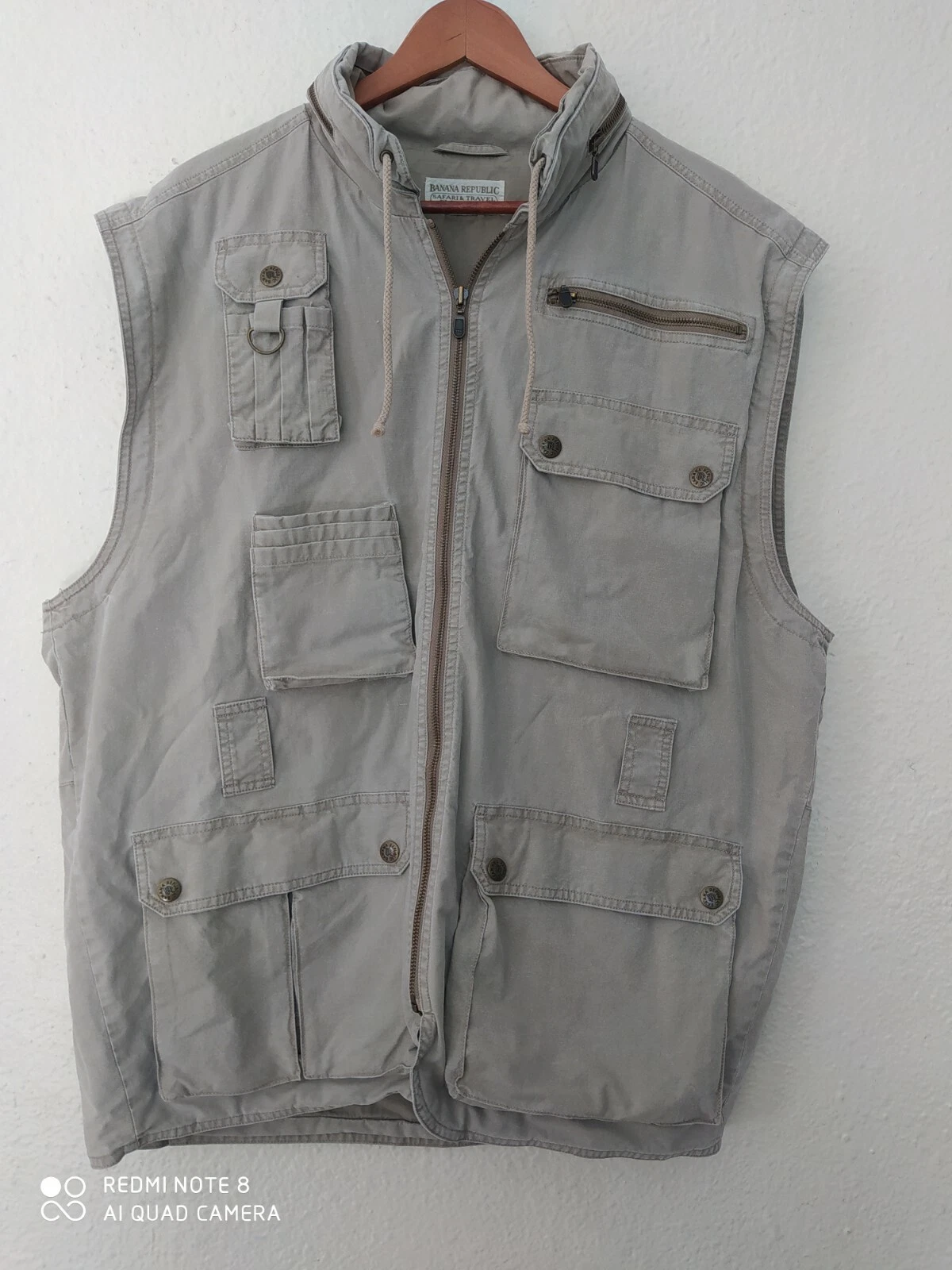 VTG 80’s BANANA REPUBLIC Fishing Travel Photographer Vest L Large Bush Cotton
