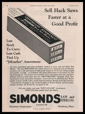 1927 Simonds Saw & Steel JiffySeller Hack Saw Blades Assortment Vintage Print Ad