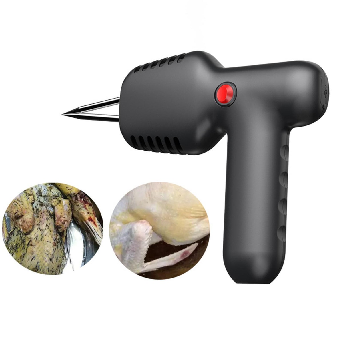 Elektrischer Geflügelrupfer – Handgerät, Kegelförmiger Edelstahlkopf, Für Hühner, Enten, Gänse & Mehr