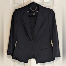 White House Black Market Black Notched Collar Blazer with Single Button