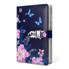A5 Creative Password Lock Diary PU Leather Journal with Combination Lock Pass...