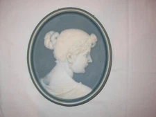 Antique Villeroy & Boch Mettlach Cameo Profile Phanolith Plaque #7032